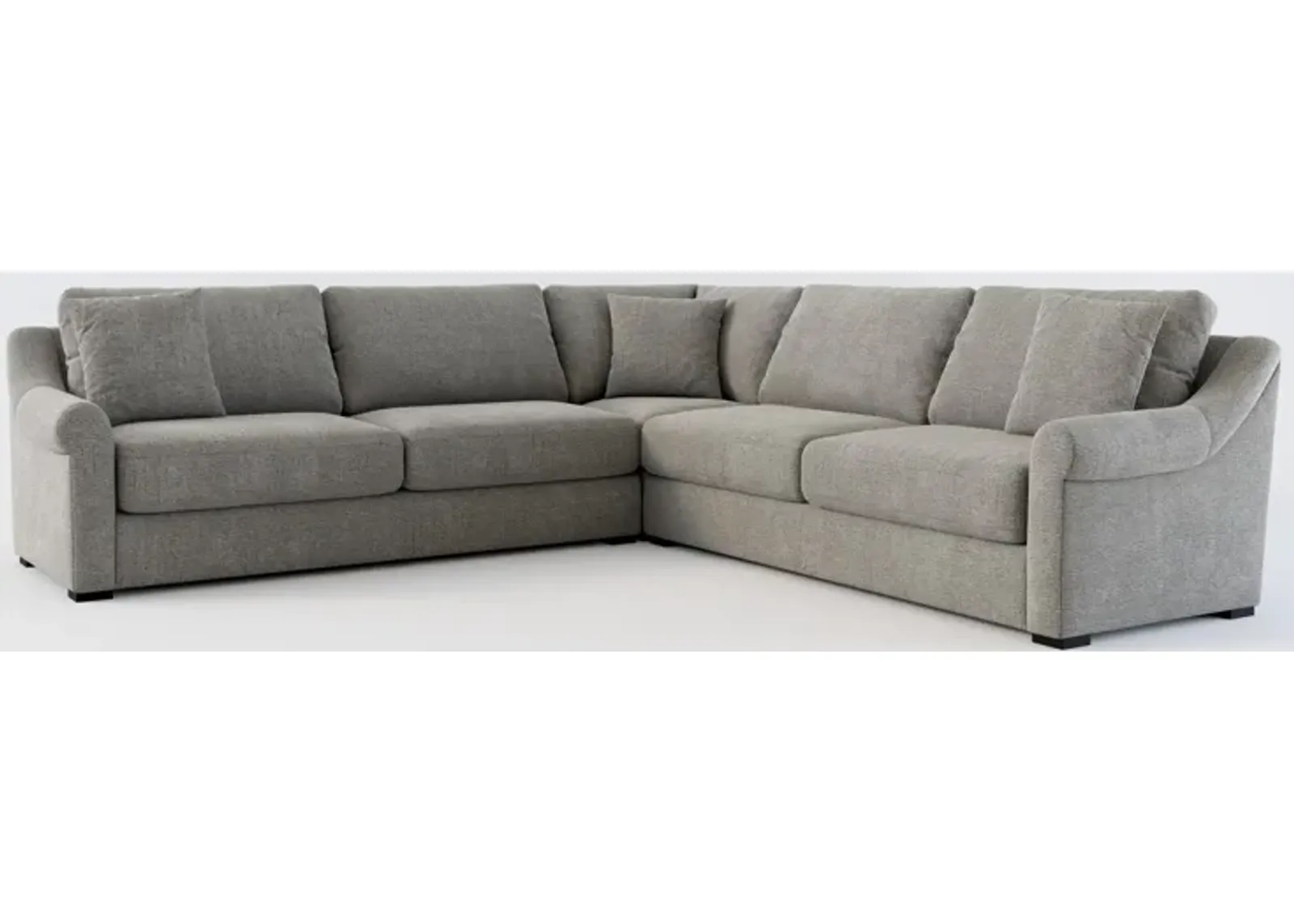 Bowery Foam Comfort 3-Piece Sectional - Living Large Charcoal