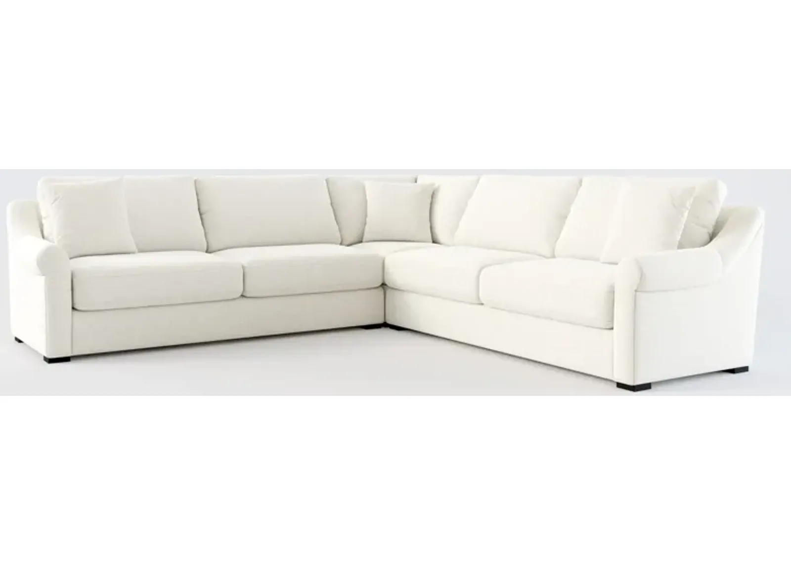 Bowery Foam Comfort 3-Piece Sectional - Living Large White