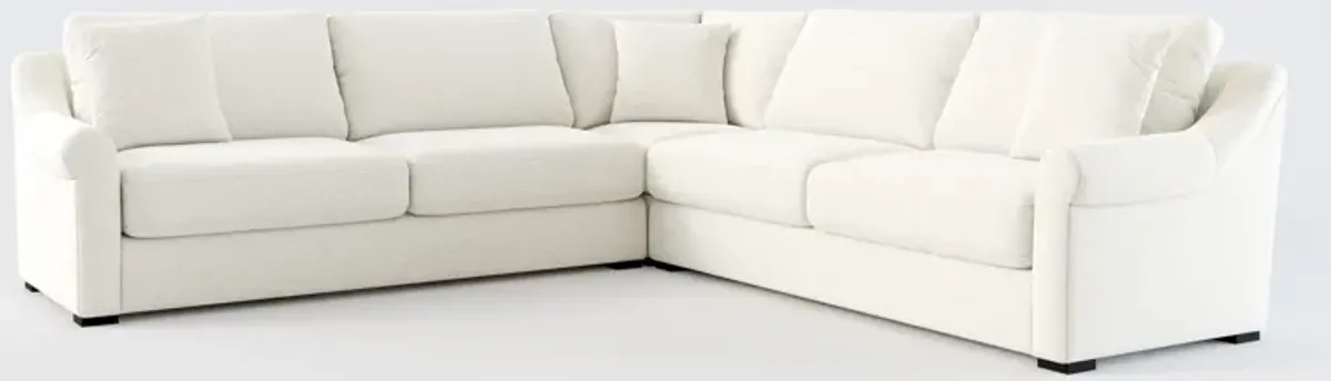 Bowery Foam Comfort 3-Piece Sectional - Living Large White