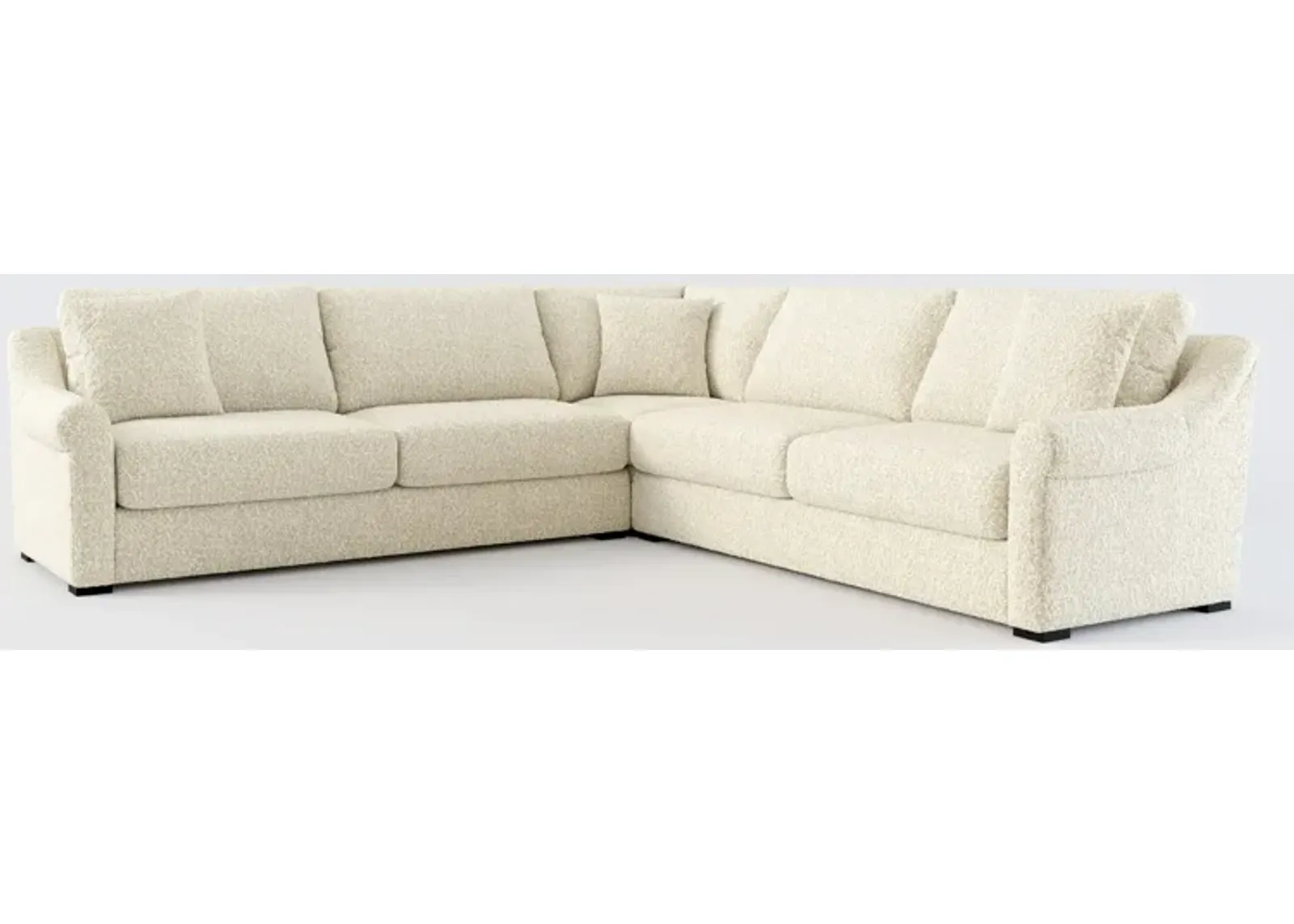 Bowery Foam Comfort 3-Piece Sectional - Bloke Cotton