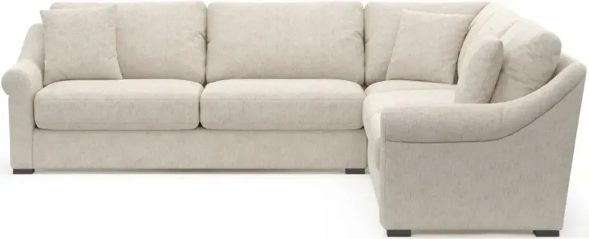 Bowery 3-Piece Foam Comfort Sectional  - M Ivory