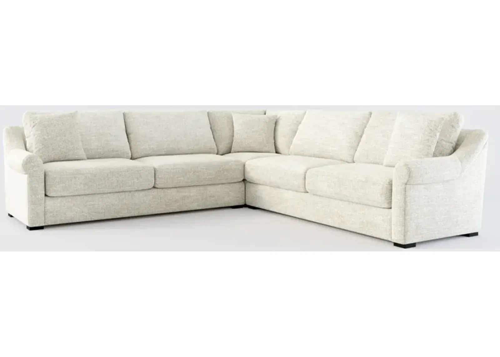 Bowery 3-Piece Foam Comfort Sectional  - M Ivory