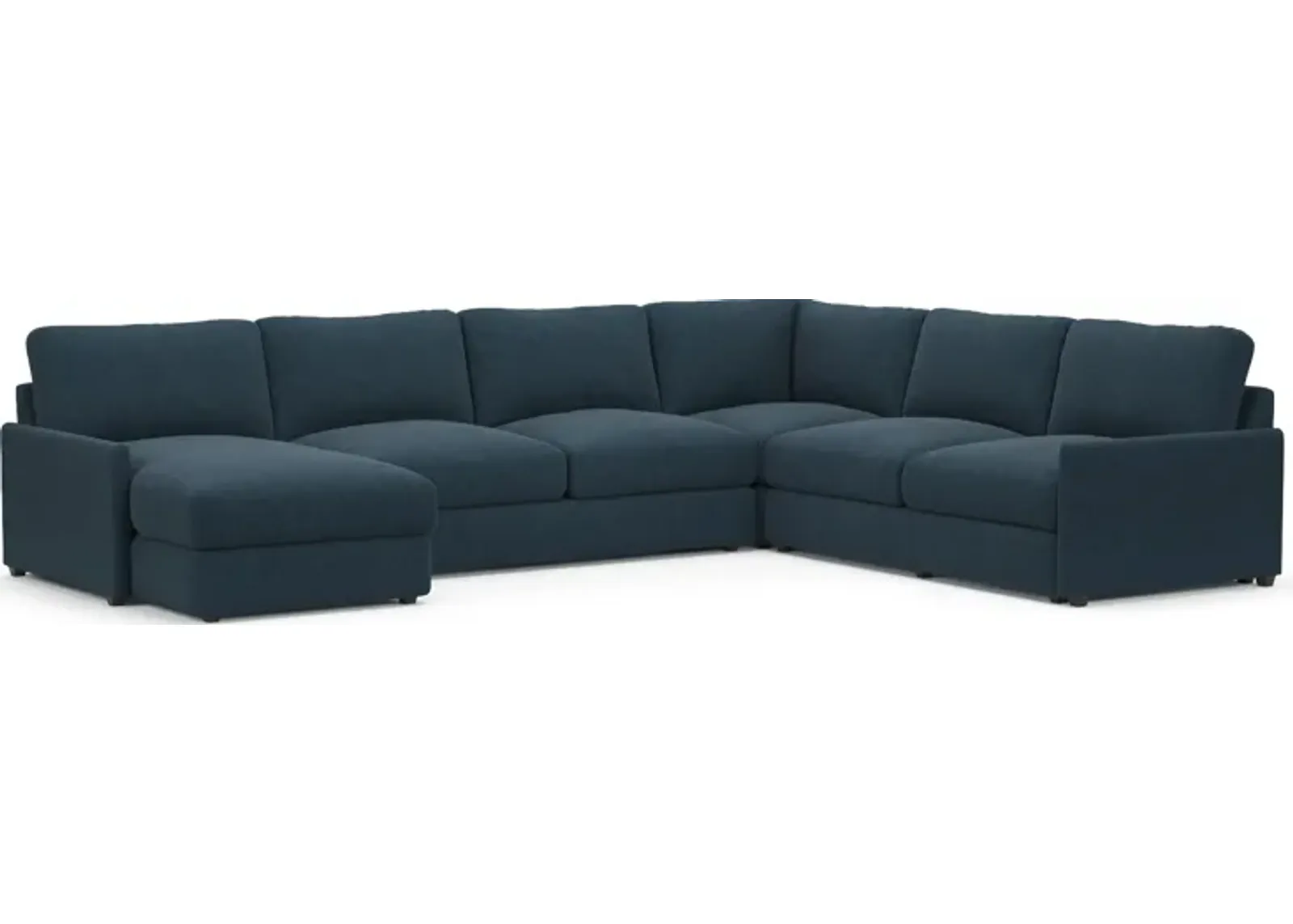 Jasper Foam Comfort Eco Performance 4-Piece Sectional - Broderick Indigo