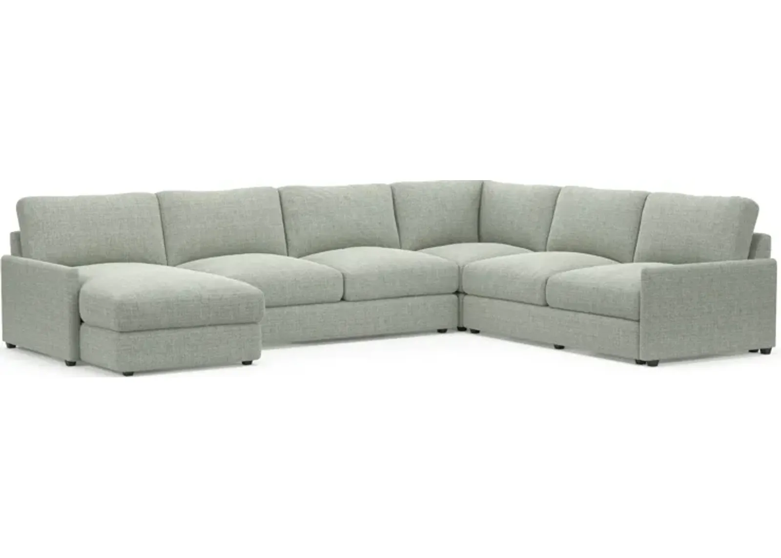 Jasper Foam Comfort Eco Performance 4-Piece Sectional - Broderick Sea Glass