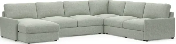 Jasper Foam Comfort Eco Performance 4-Piece Sectional - Broderick Sea Glass