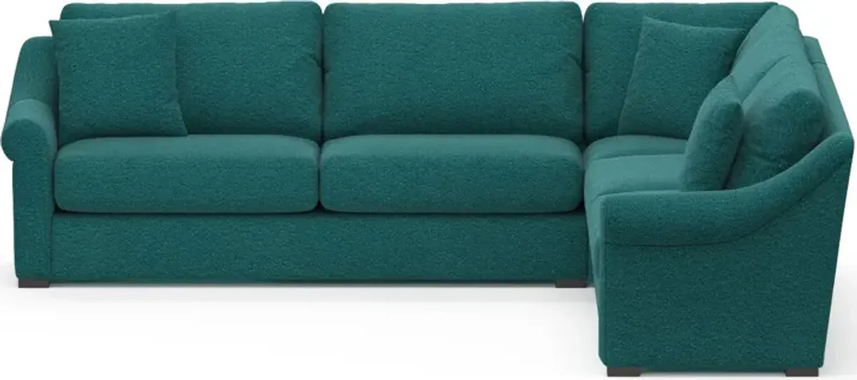 Bowery Foam Comfort 3-Piece Sectional - Bloke Peacock