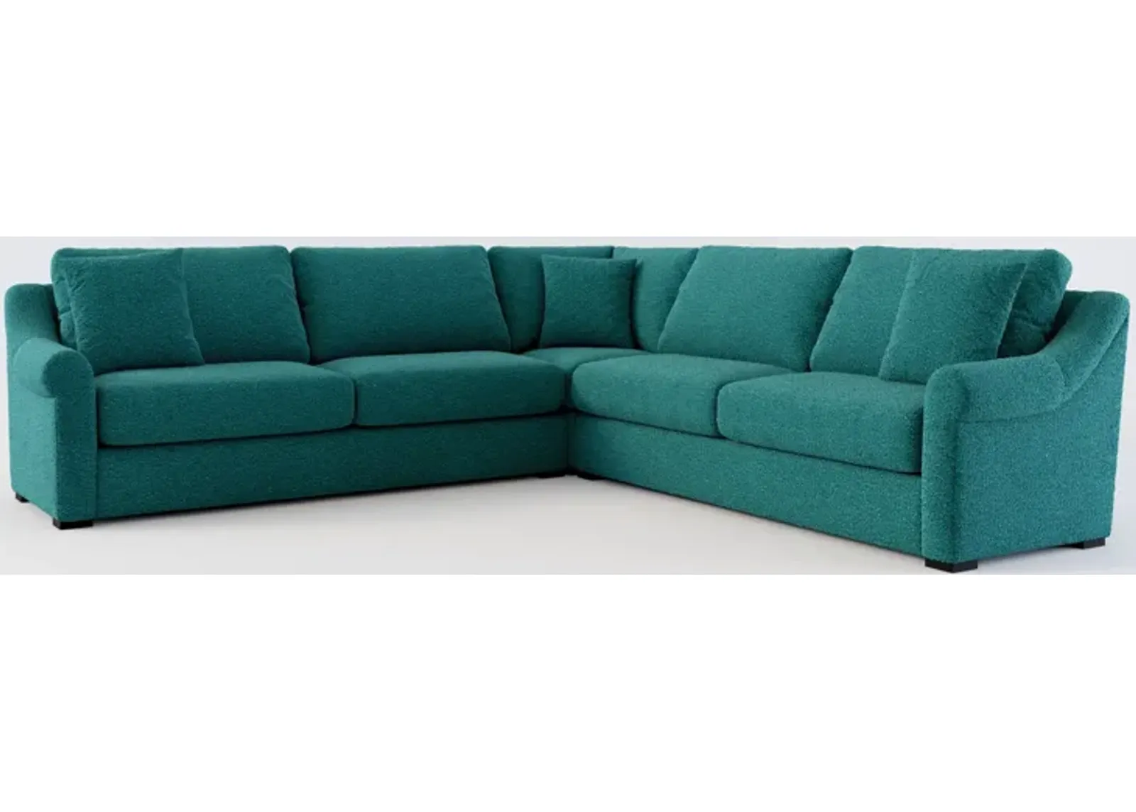 Bowery Foam Comfort 3-Piece Sectional - Bloke Peacock