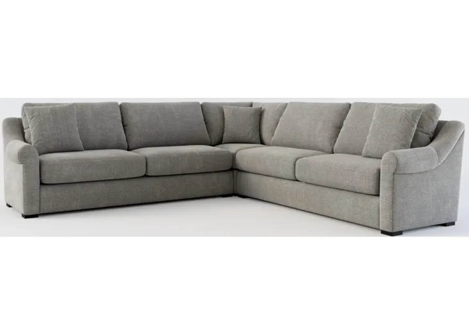 Bowery 3-Piece Sectional - Living Large Charcoal