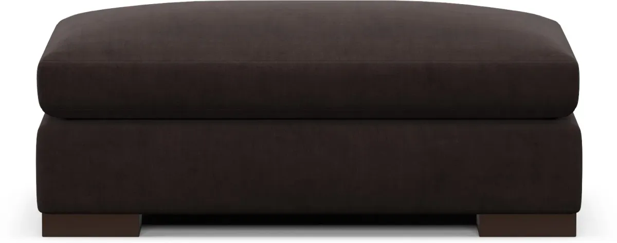 Ethan Foam Comfort Ottoman - Merrimac Dark Brown