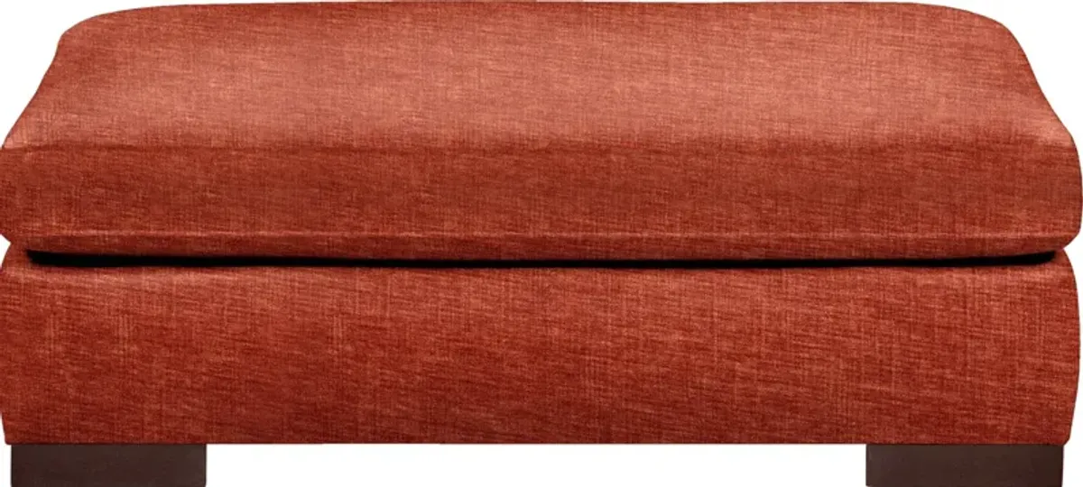 Ethan Foam Comfort Ottoman - Contessa Paprika