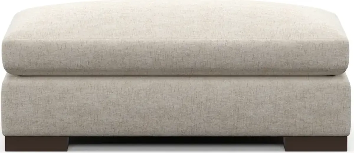 Ethan Hybrid Comfort Ottoman - M Ivory