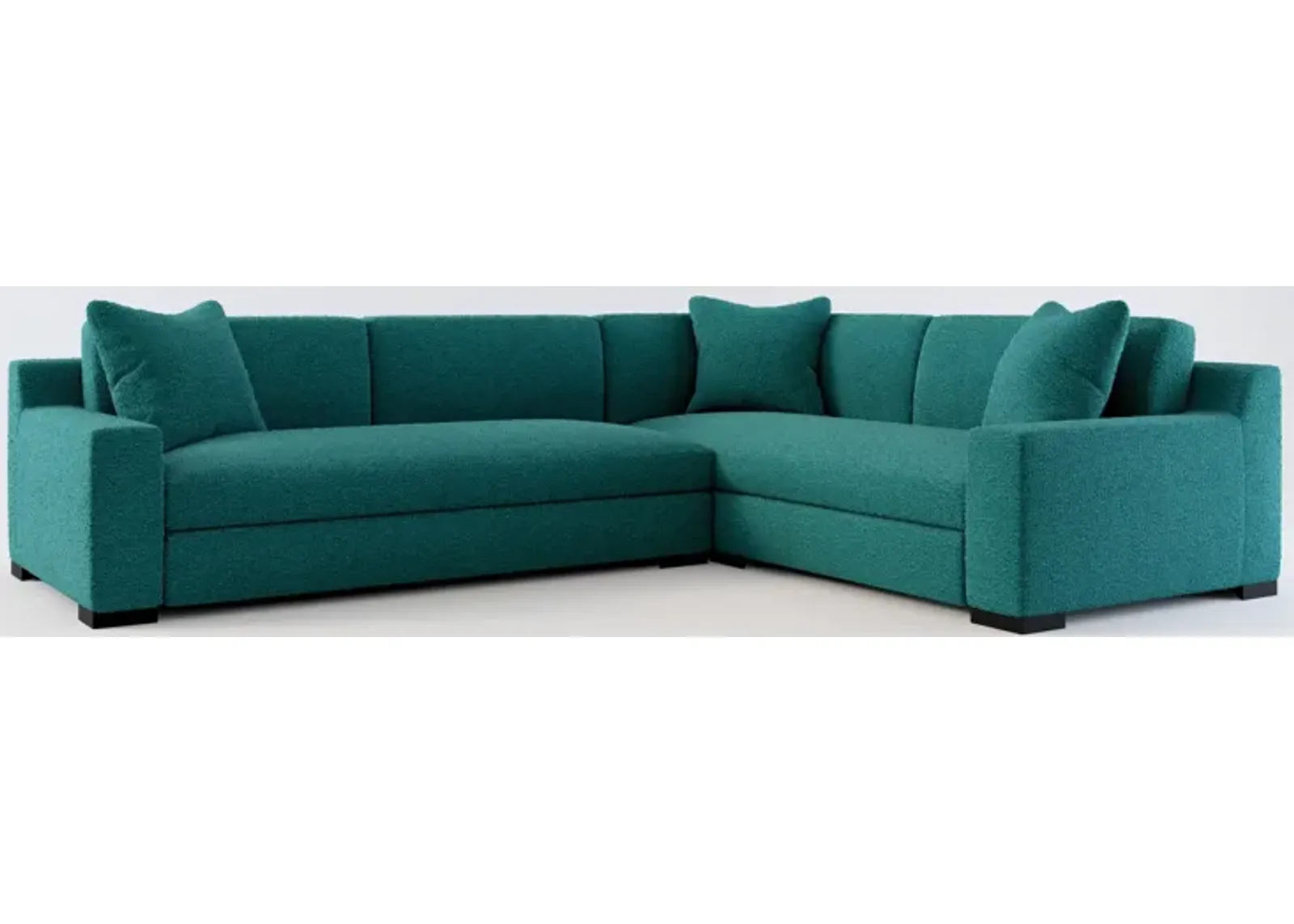 Ethan Foam Comfort 2-Piece Sectional with Left-Facing Sofa - Bloke Peacock