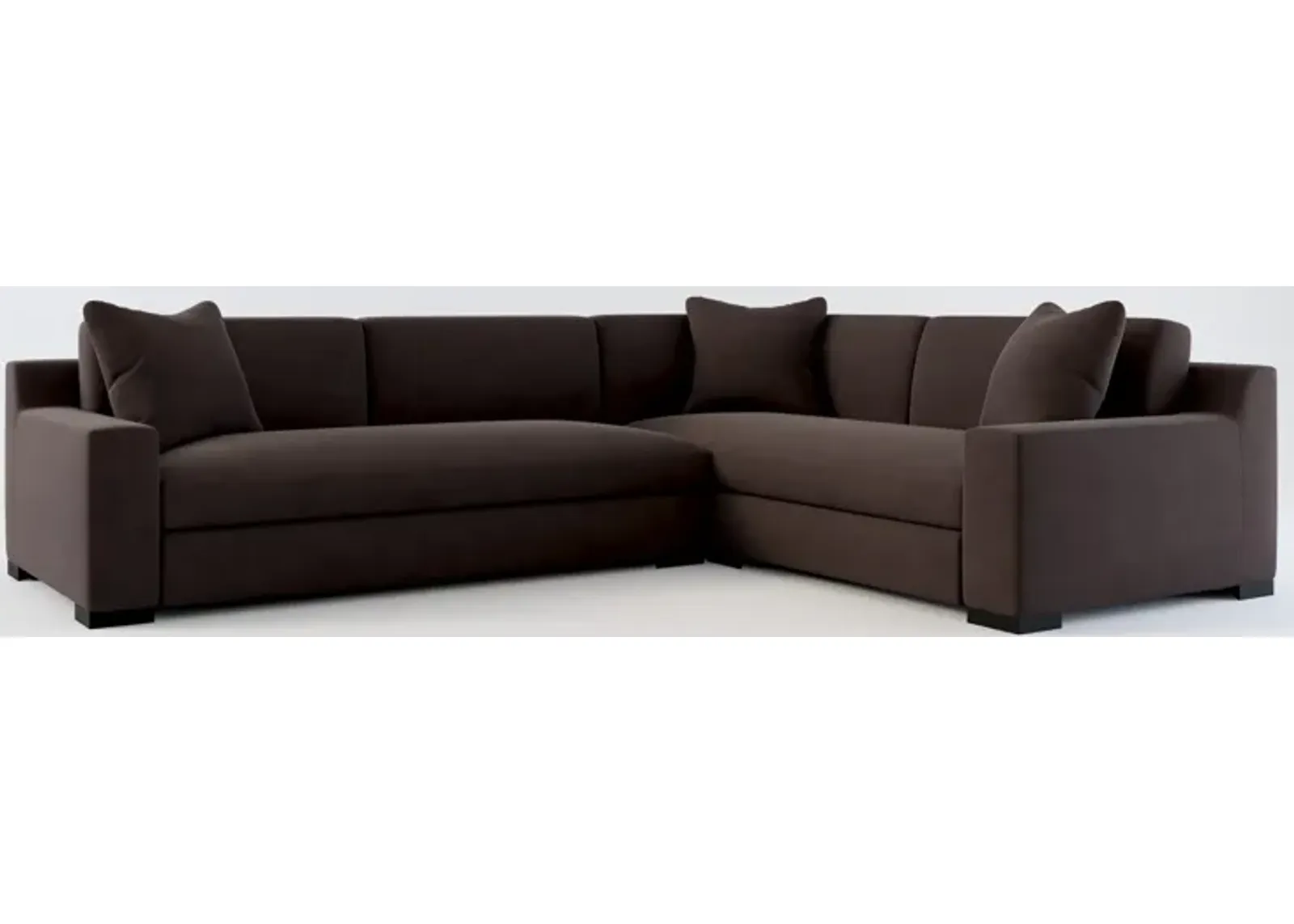 Ethan Foam Comfort 2-Piece Sectional with Left-Facing Sofa - Merrimac Dark Brown