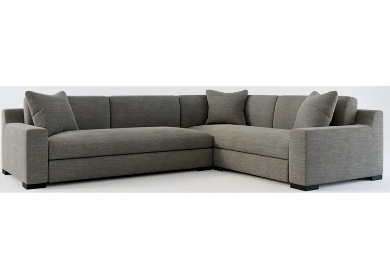 Ethan Foam Comfort 2-Piece Large Sectional with Left-Facing Sofa - Curious Charcoal