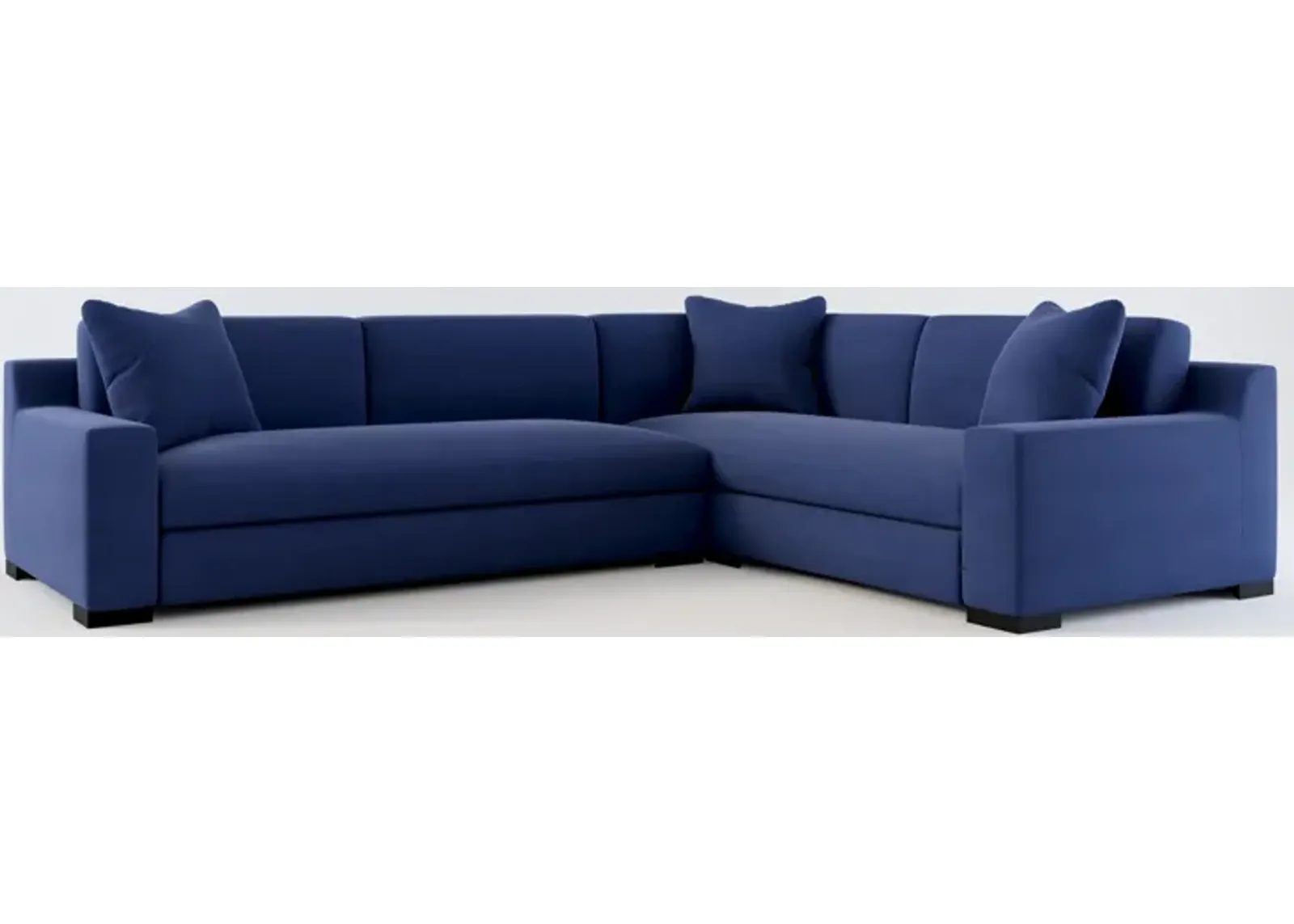 Ethan Foam Comfort 2-Piece Large Sectional with Left-Facing Sofa - Abington Indigo