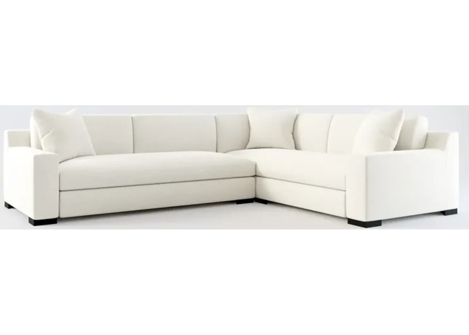 Ethan Foam Comfort 2 Piece Sectional with Left-Facing Sofa - Living Large White