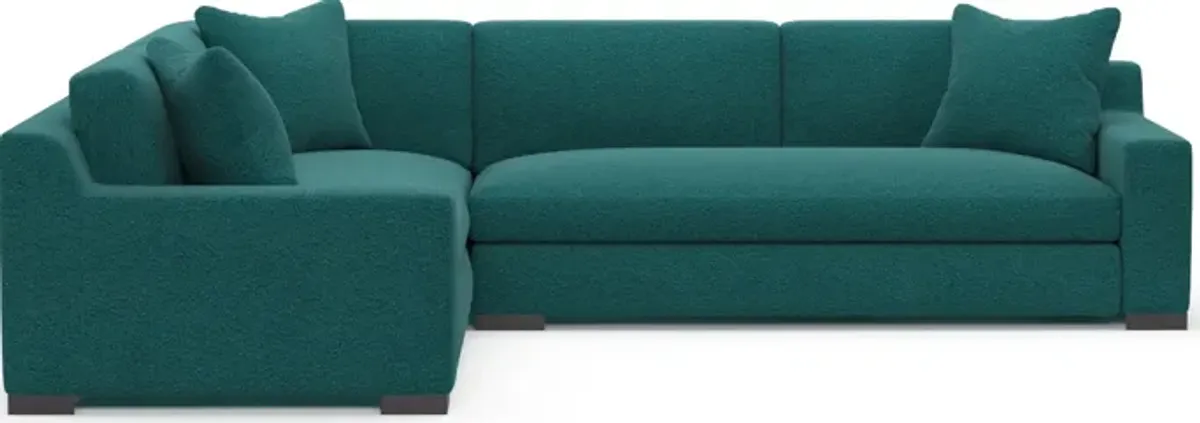 Ethan Foam Comfort 2-Piece Sectional with Right-Facing Sofa- Bloke Peacock