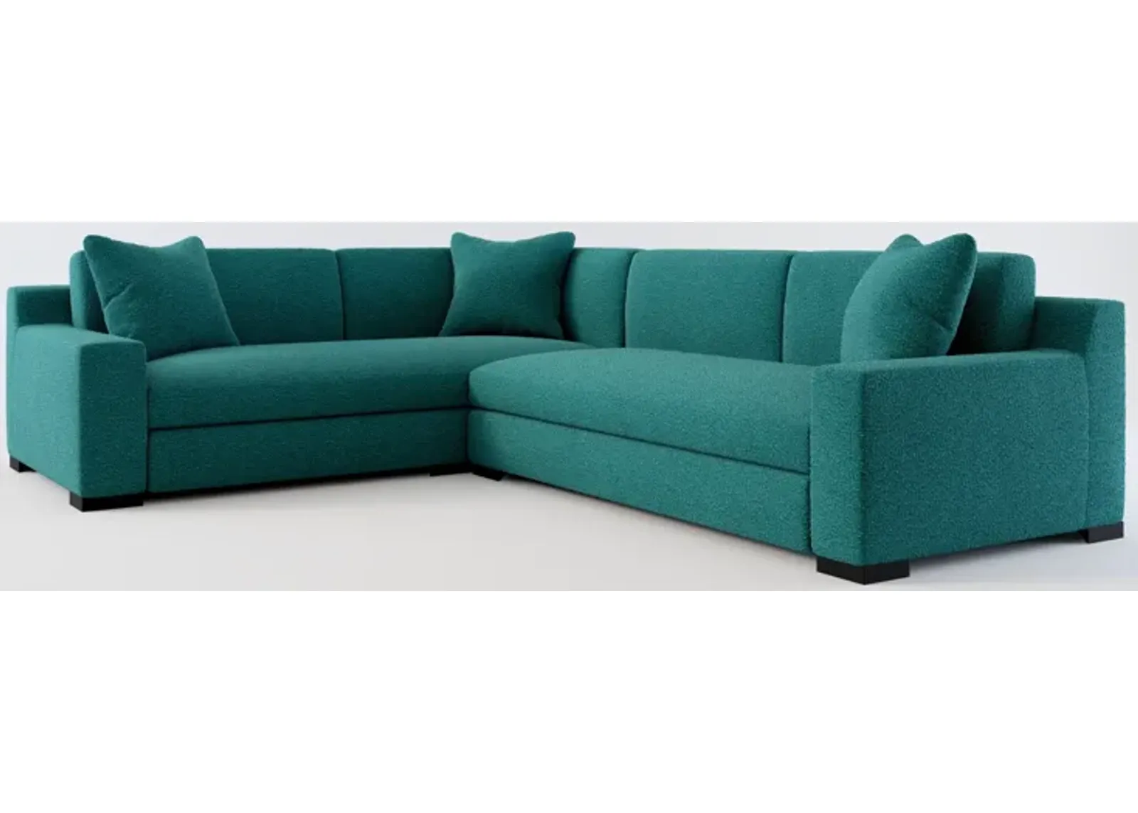 Ethan Foam Comfort 2-Piece Sectional with Right-Facing Sofa- Bloke Peacock