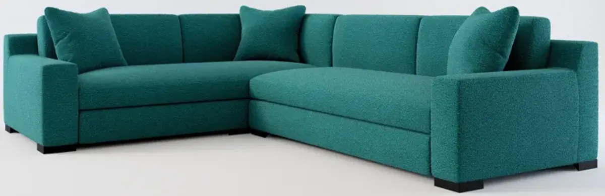 Ethan Foam Comfort 2-Piece Sectional with Right-Facing Sofa- Bloke Peacock