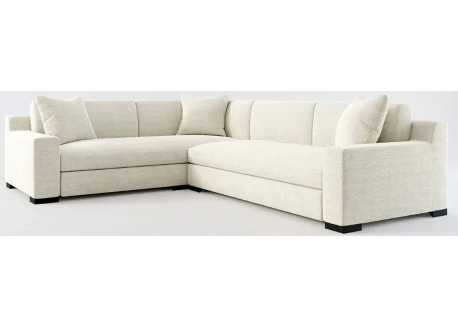 Ethan Foam Comfort 2-Piece Sectional with Right-Facing Sofa - Merino Chalk