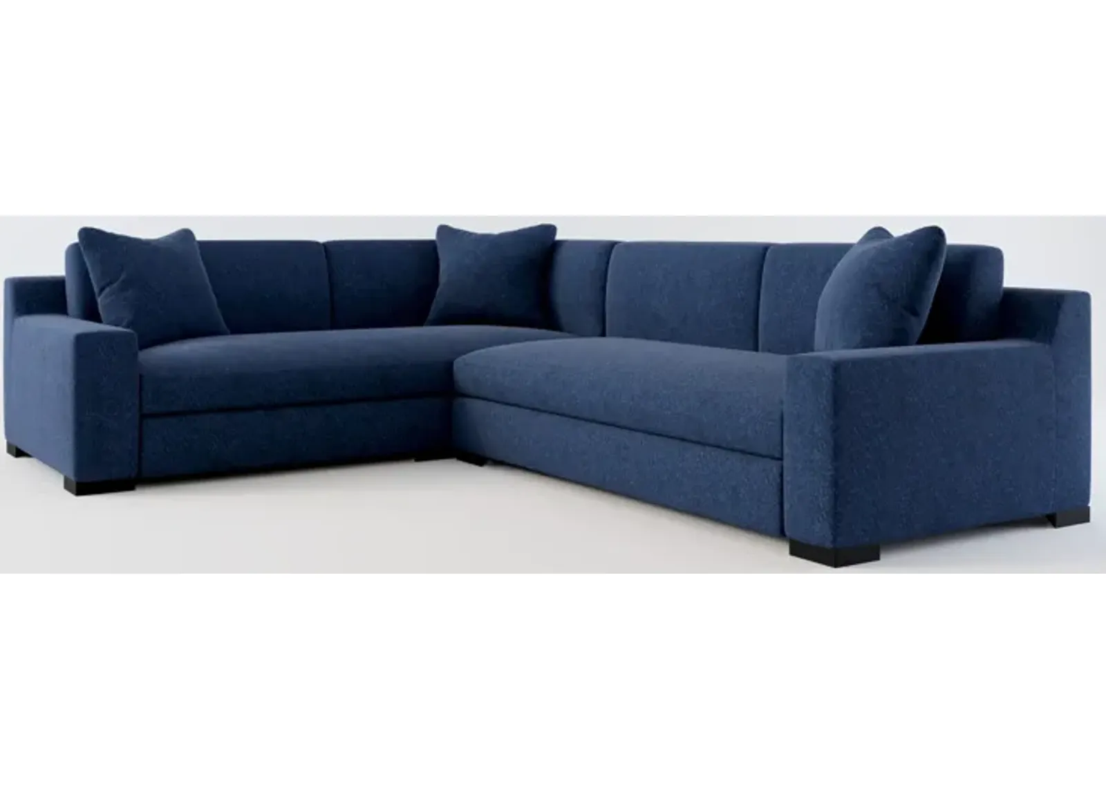 Ethan Foam Comfort 2-Piece Sectional with Right-Facing Sofa - Oslo Navy