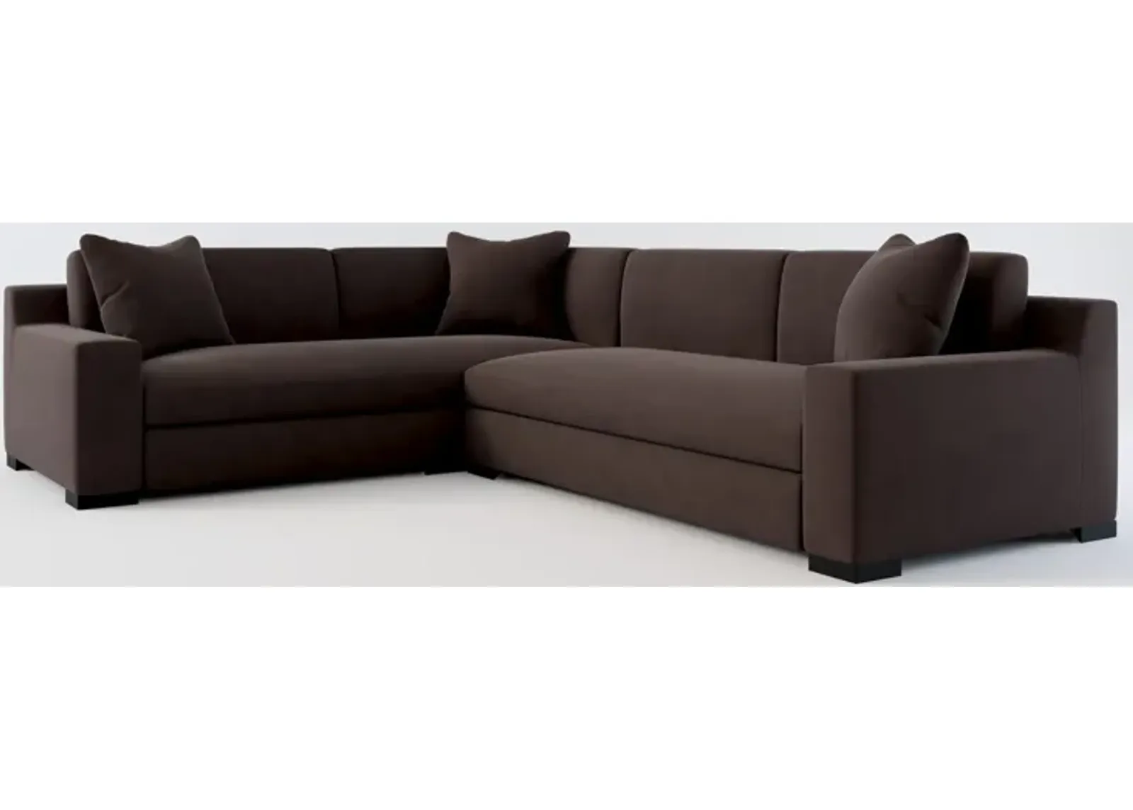 Ethan Foam Comfort 2-Piece Sectional with Right-Facing Sofa - Merrimac Dark Brown