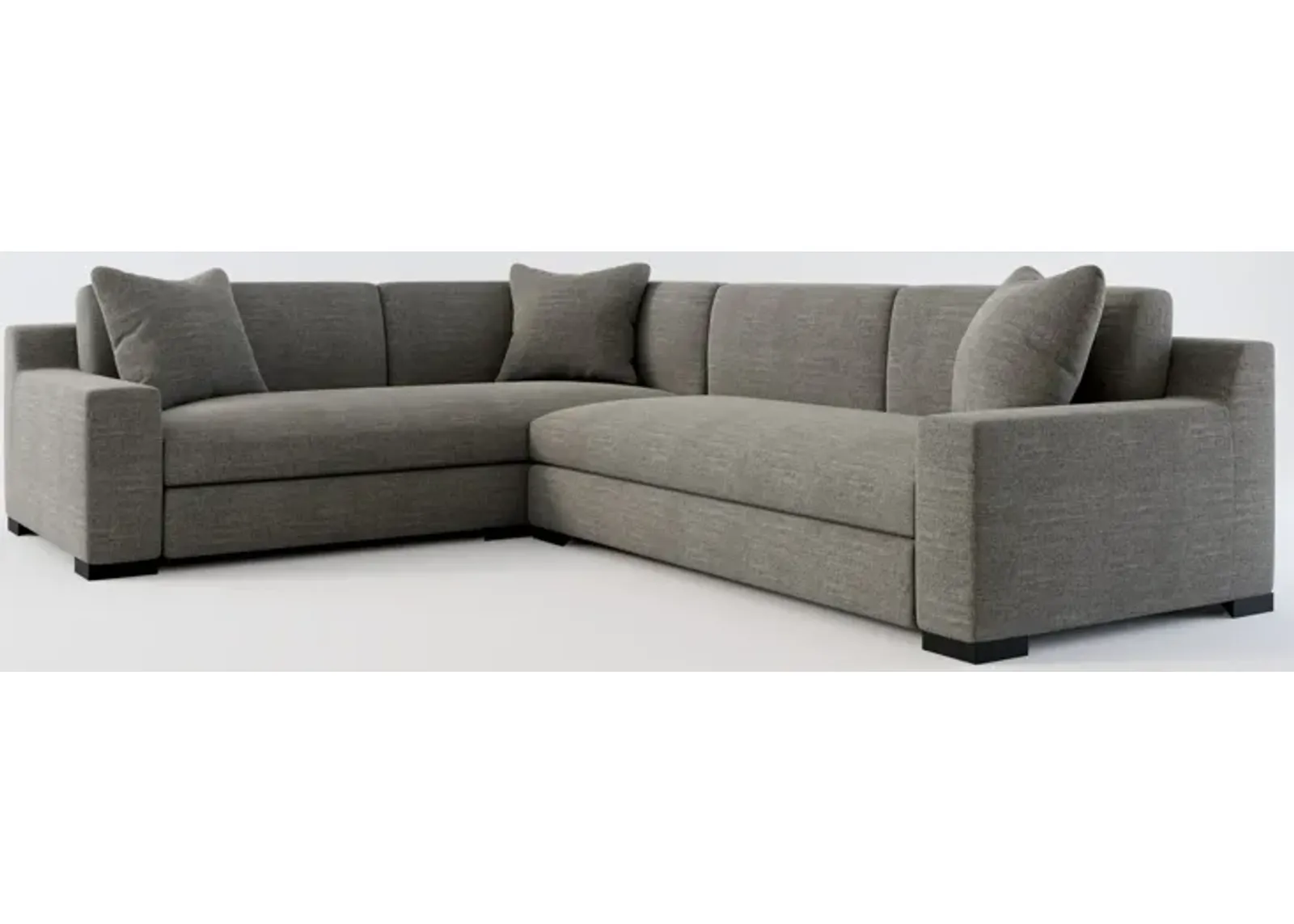 Ethan Foam Comfort 2-Piece Large Sectional with Right-Facing Sofa - Curious Charcoal