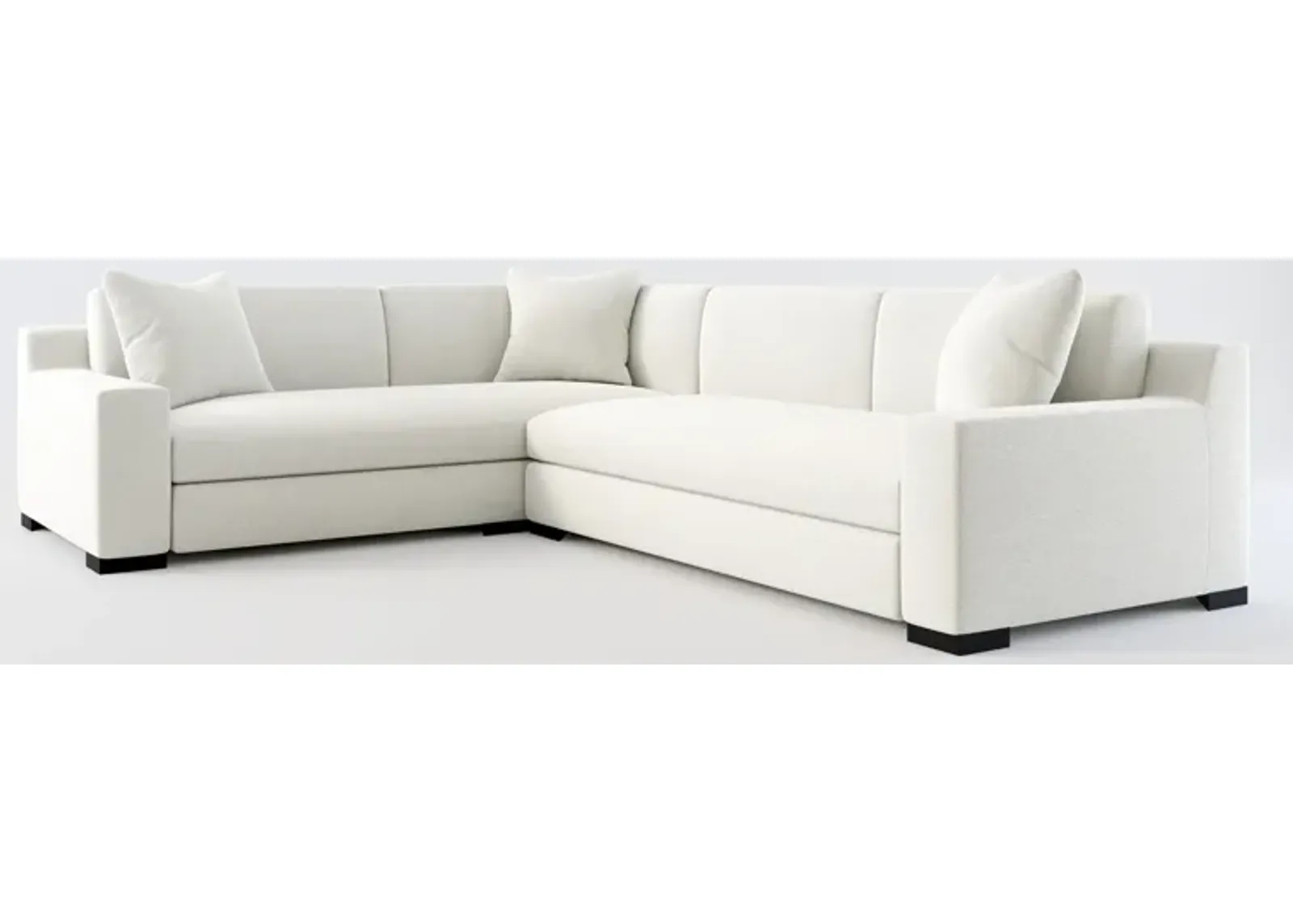 Ethan Foam Comfort 2-Piece Sectional with Right-Facing Sofa - Oslo Snow