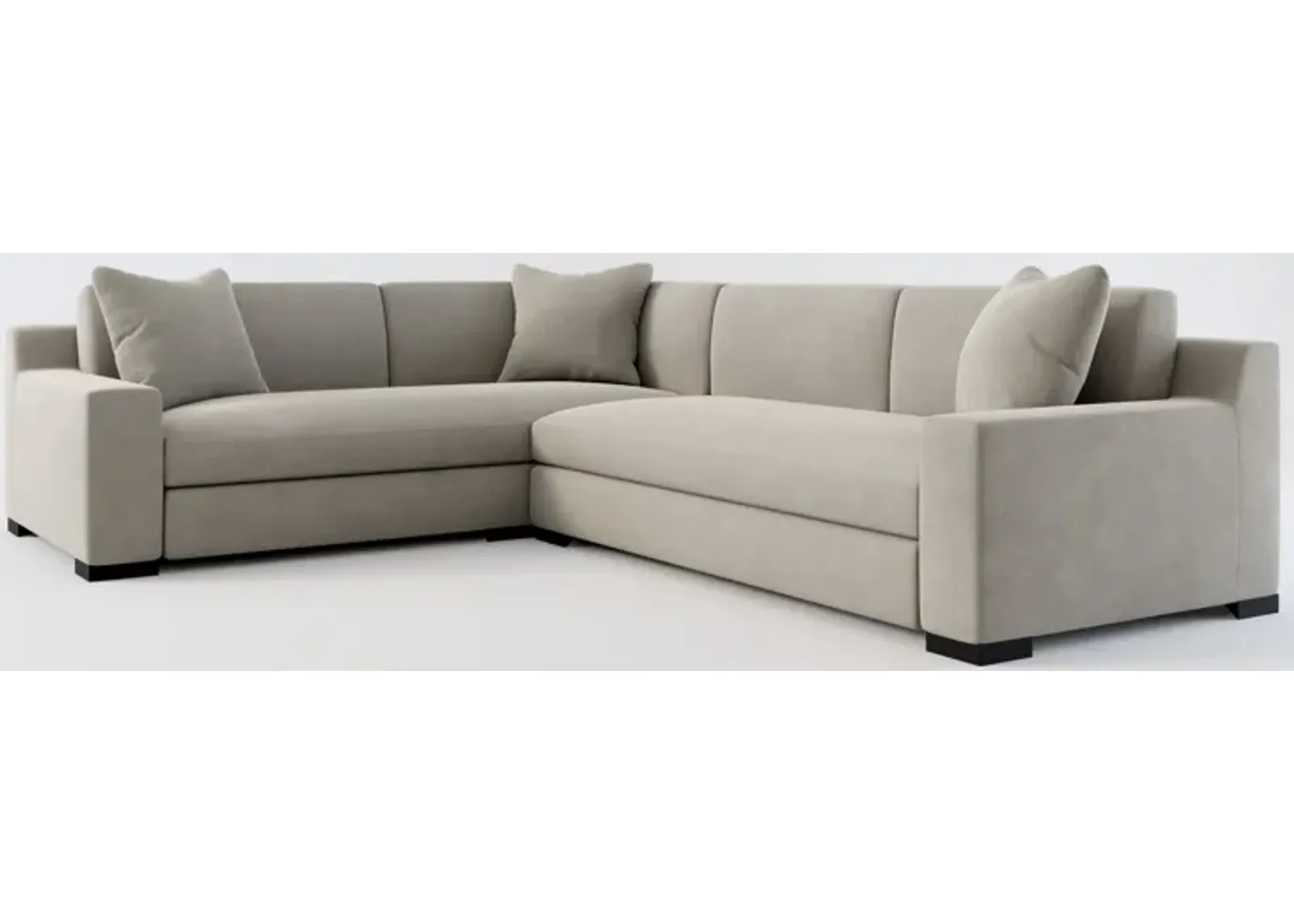 Ethan Foam Comfort 2-Piece Large Sectional with Right-Facing Sofa - Abington Fog