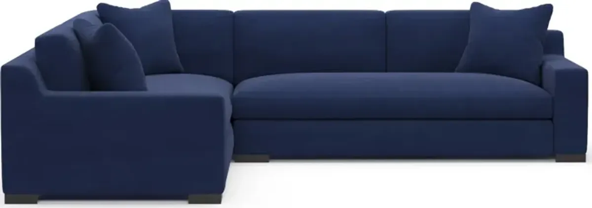 Ethan Foam Comfort 2-Piece Large Sectional with Right-Facing Sofa - Abington Indigo