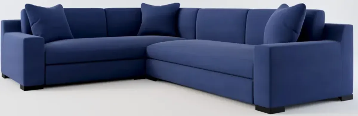 Ethan Foam Comfort 2-Piece Large Sectional with Right-Facing Sofa - Abington Indigo