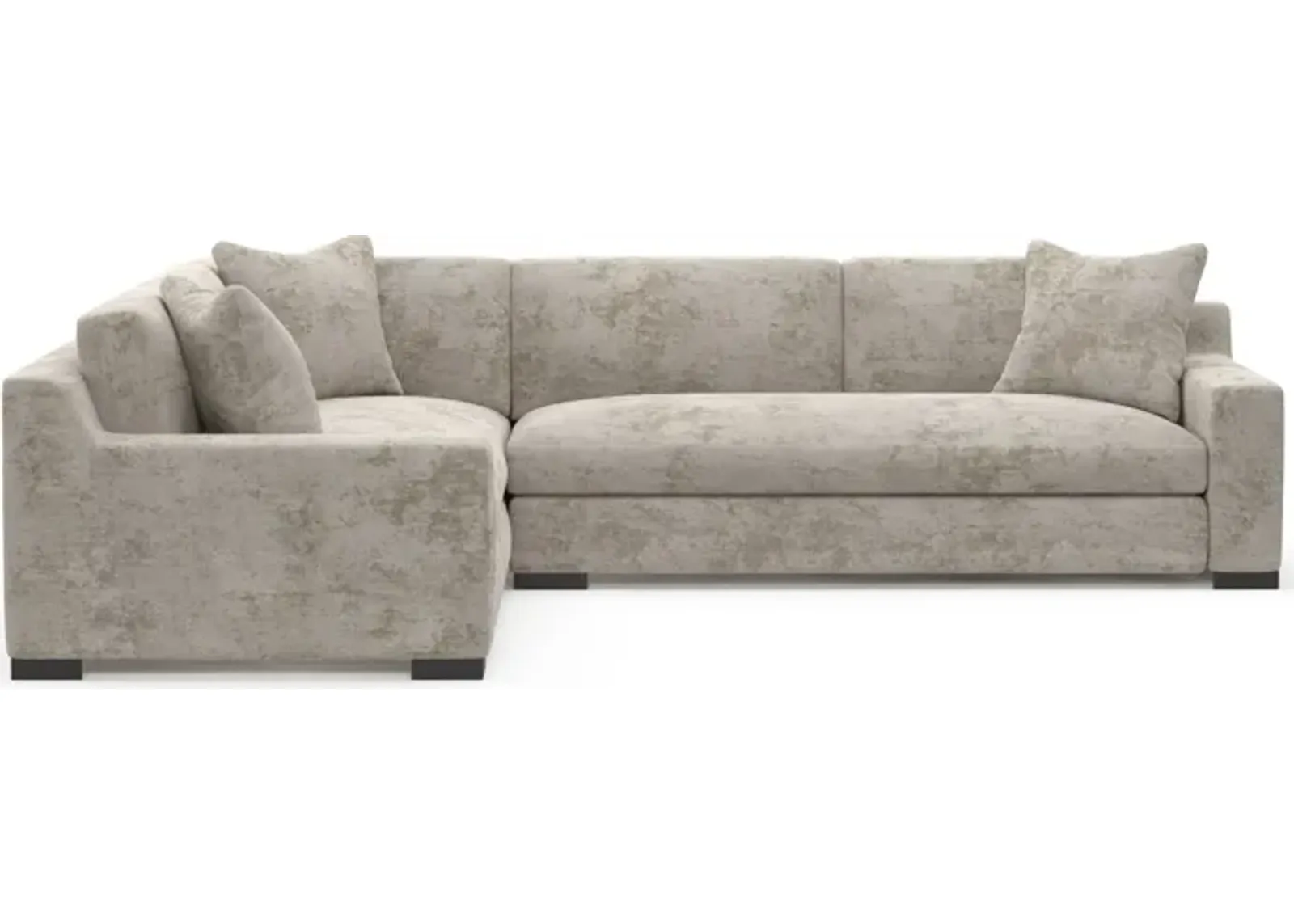 Ethan Foam Comfort 2-Piece Large Sectional with Right-Facing Sofa - Hearth Cement