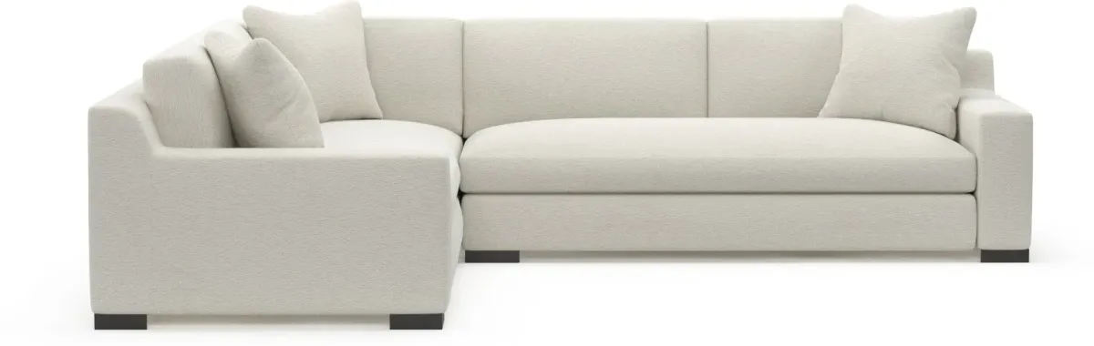 Ethan Foam Comfort 2 Piece Sectional with Right-Facing Sofa - Living Large White