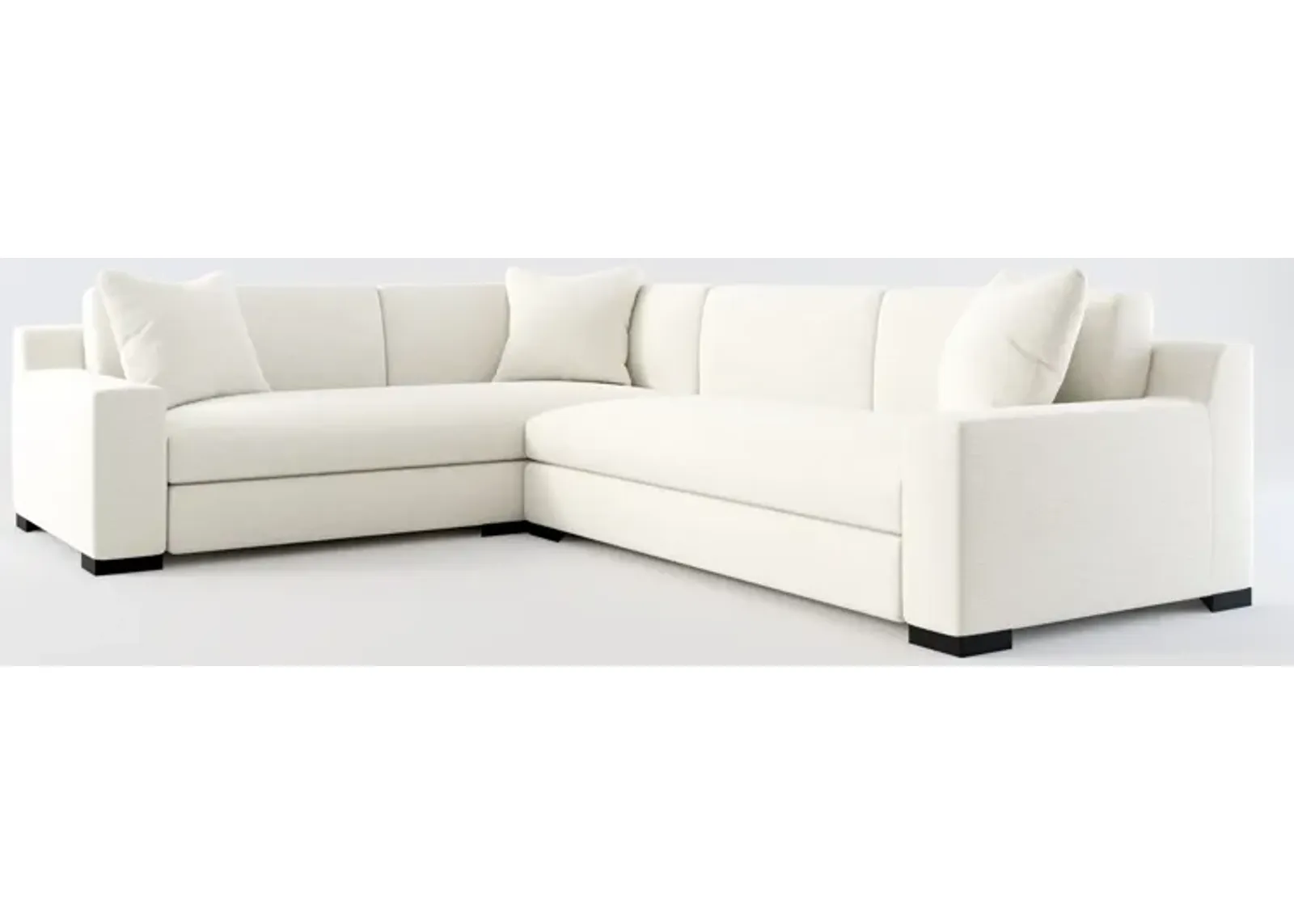 Ethan Foam Comfort 2 Piece Sectional with Right-Facing Sofa - Living Large White