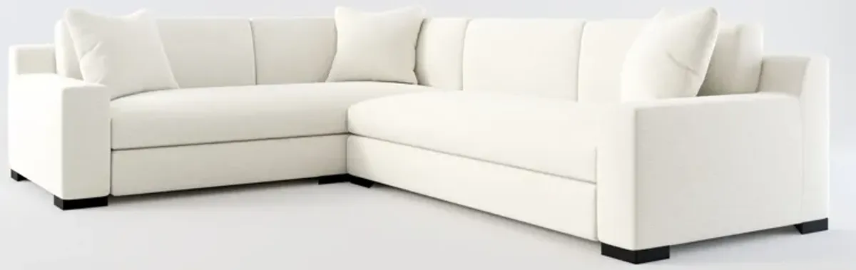 Ethan Foam Comfort 2 Piece Sectional with Right-Facing Sofa - Living Large White