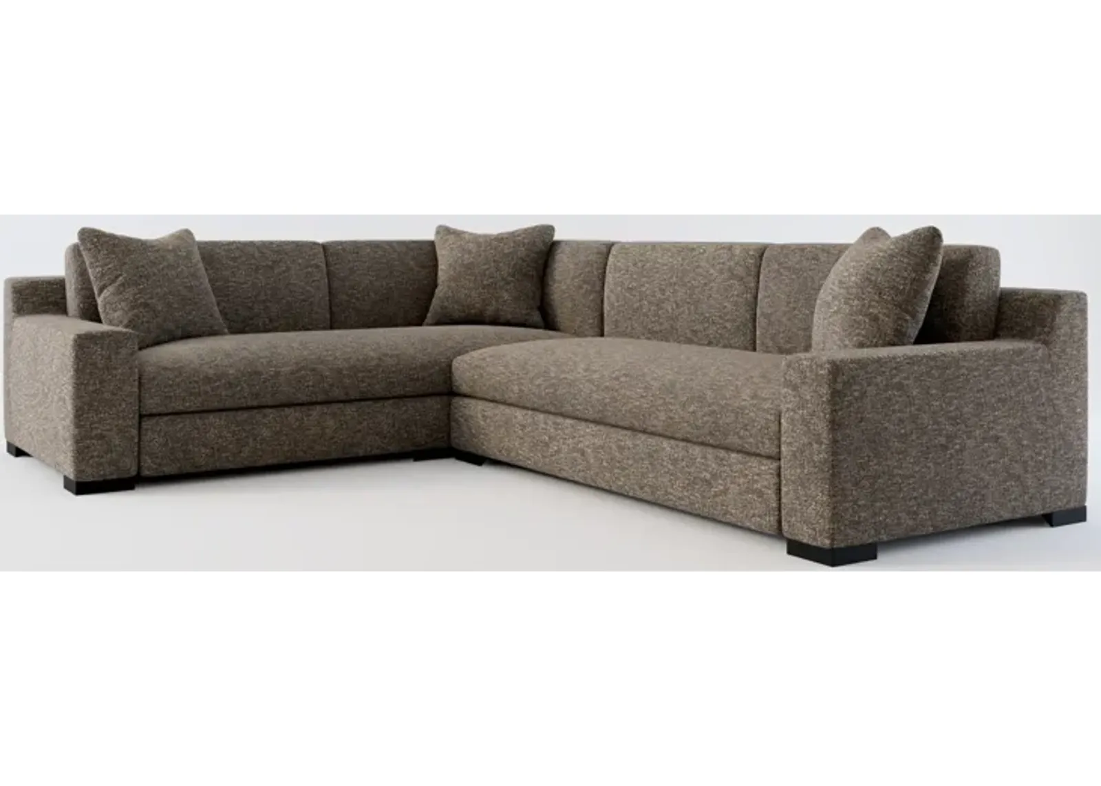 Ethan Foam Comfort 2-Piece Sectional with Right-Facing Sofa - M Walnut