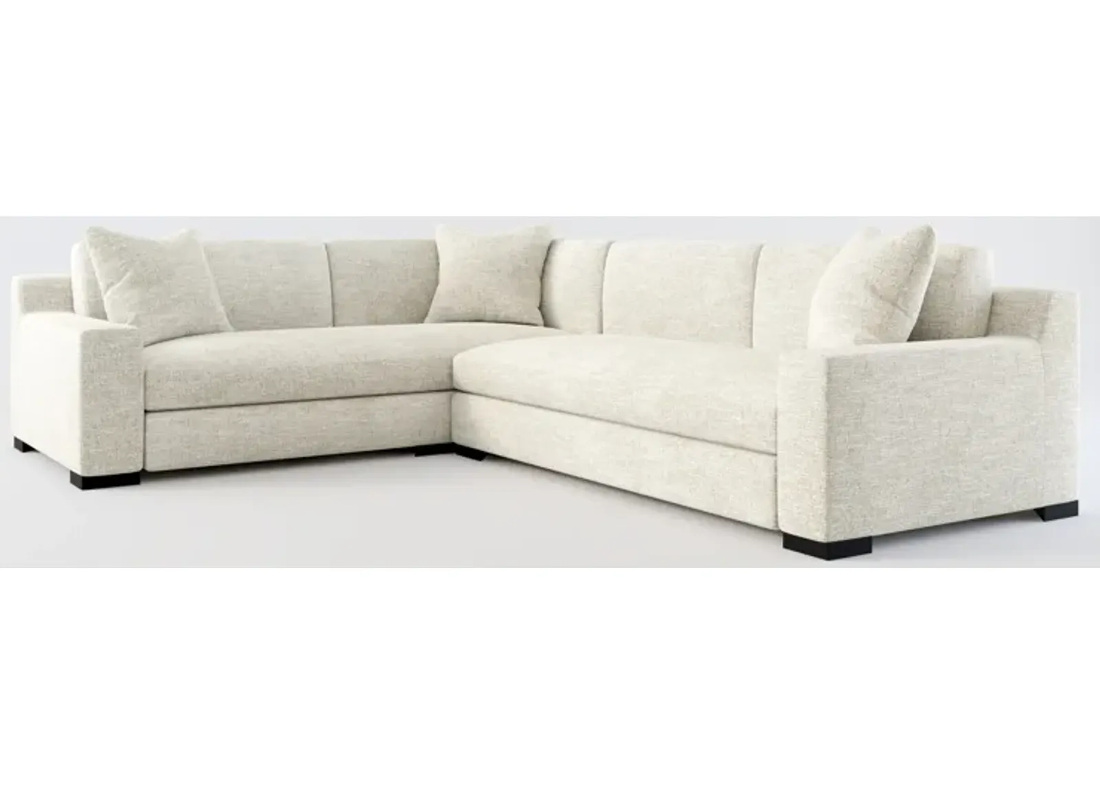 Ethan Foam Comfort 2-Piece Sectional with Right-Facing Sofa - M Ivory