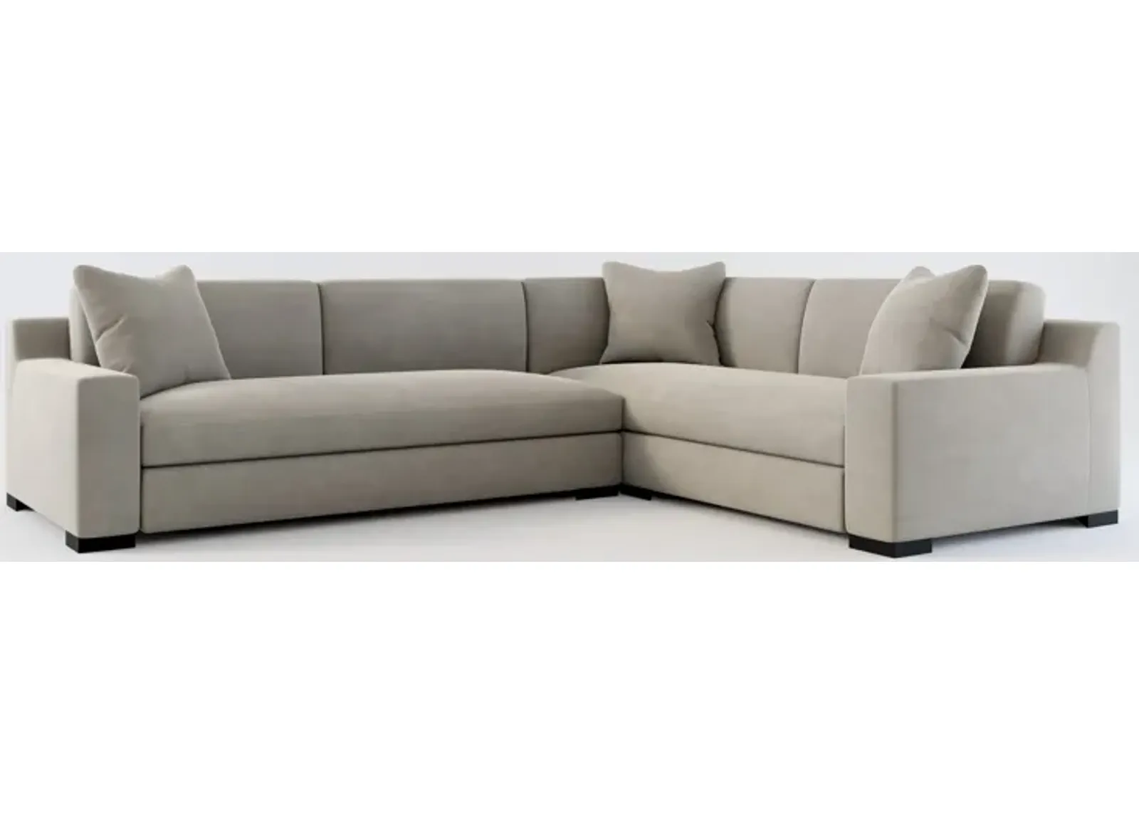 Ethan Hybrid Comfort 2-Piece Large Sectional with Left-Facing Sofa - Abington Fog