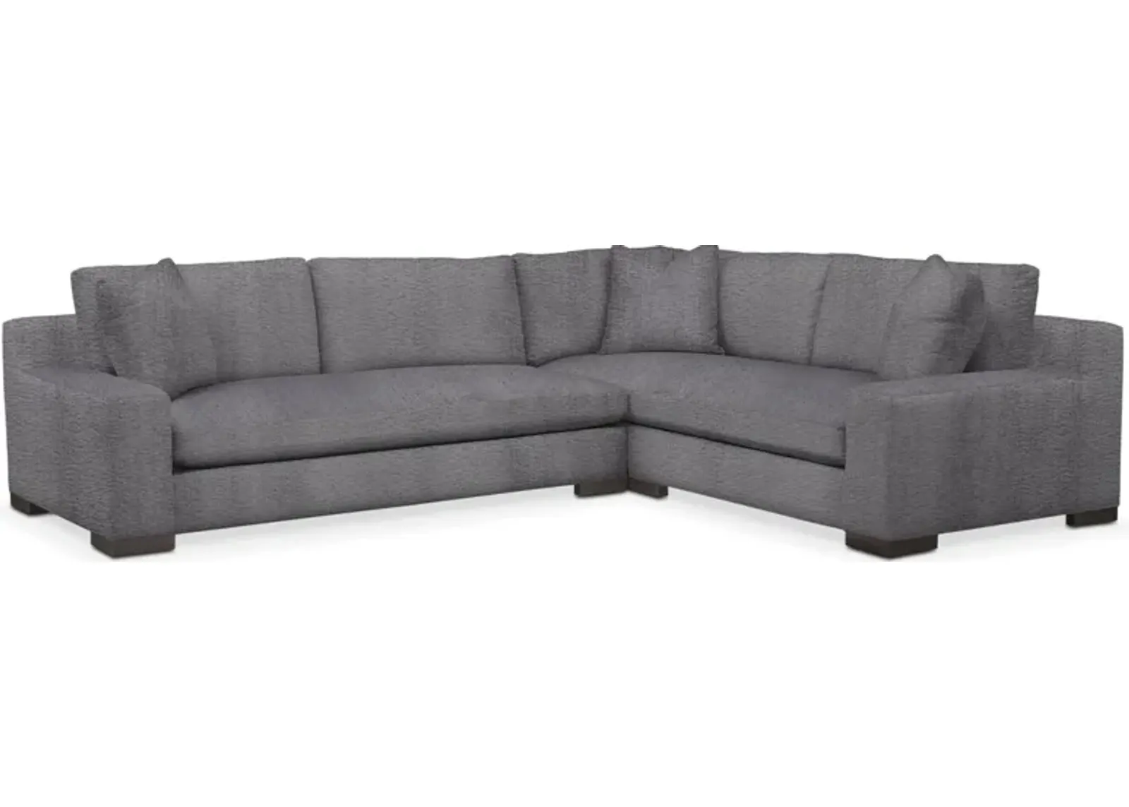 Ethan Cumulus 2 Piece Large Sectional with Left-Facing Sofa - Living Large Charcoal