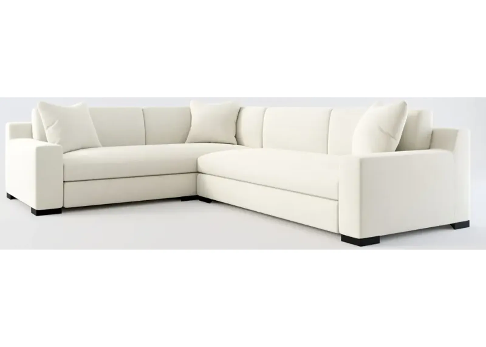 Ethan Hybrid Comfort 2-Piece Large Sectional with Right-Facing Sofa - Anders Ivory