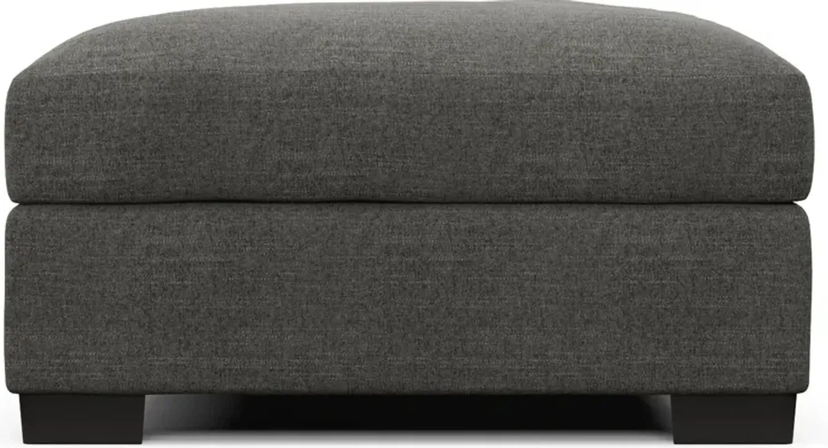 Beckham Foam Comfort Ottoman - Curious Charcoal