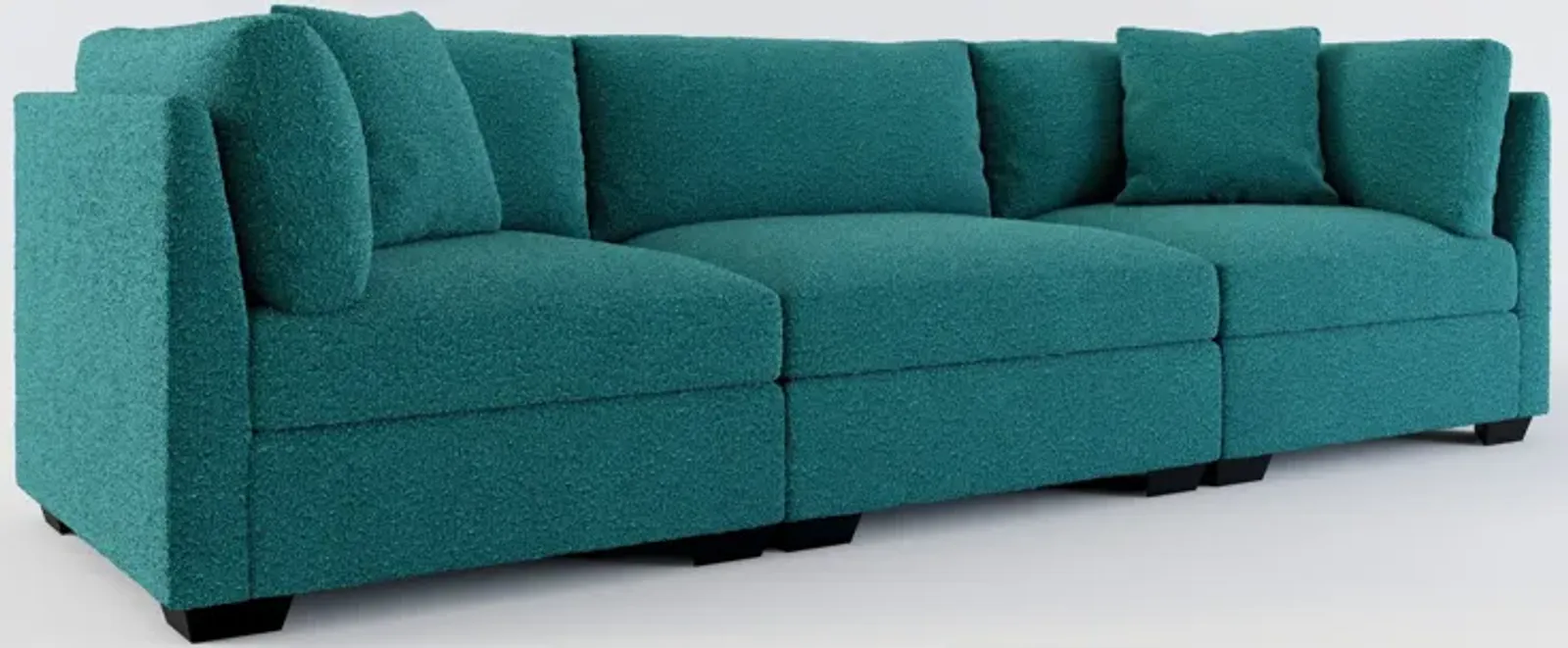 Beckham Foam Comfort 3-Piece Sofa - Bloke Peacock