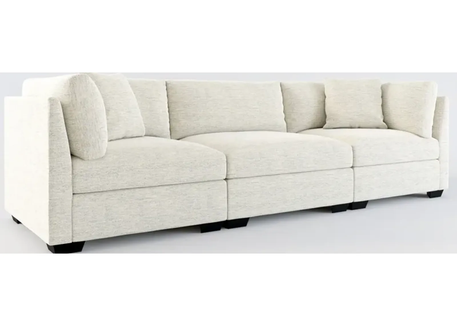 Beckham Foam Comfort 3-Piece Sofa - Merino Chalk