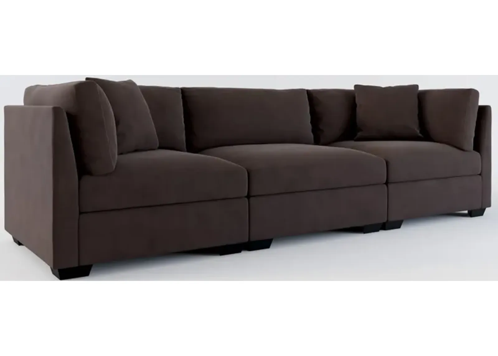 Beckham Foam Comfort 3-Piece Sofa - Merrimac Dark Brown