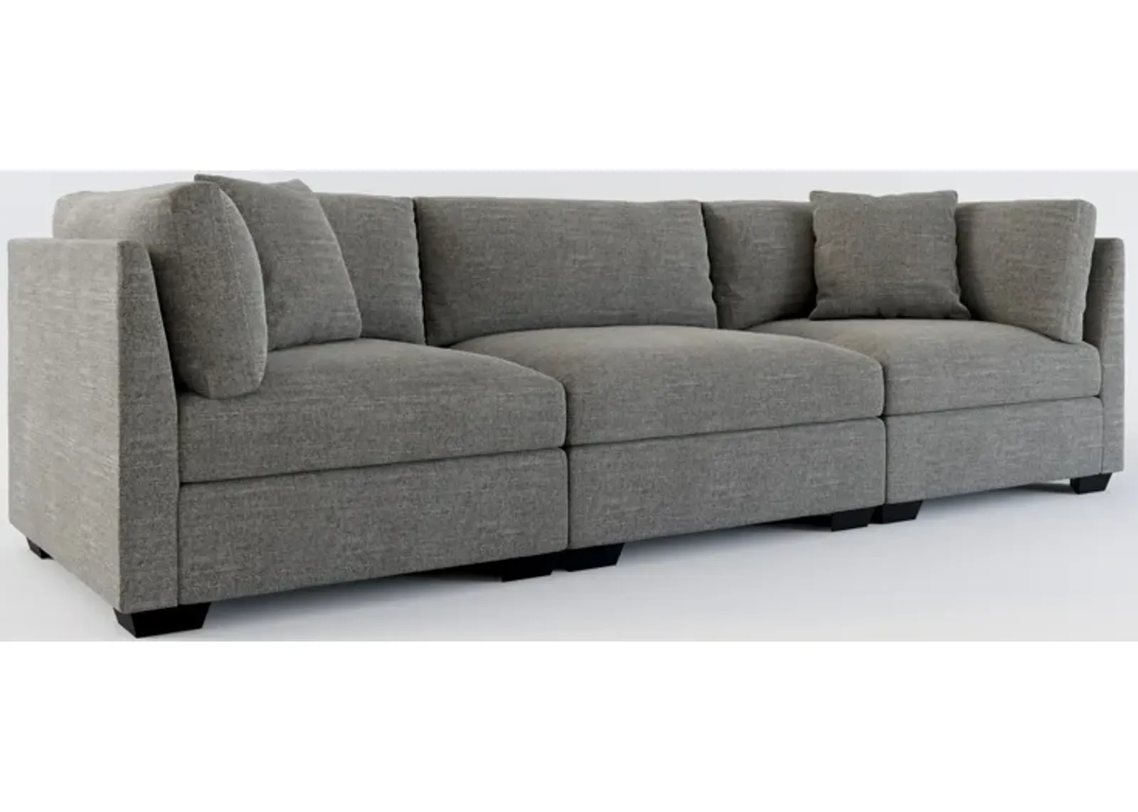 Beckham Foam Comfort 3-Piece Sofa - Curious Charcoal