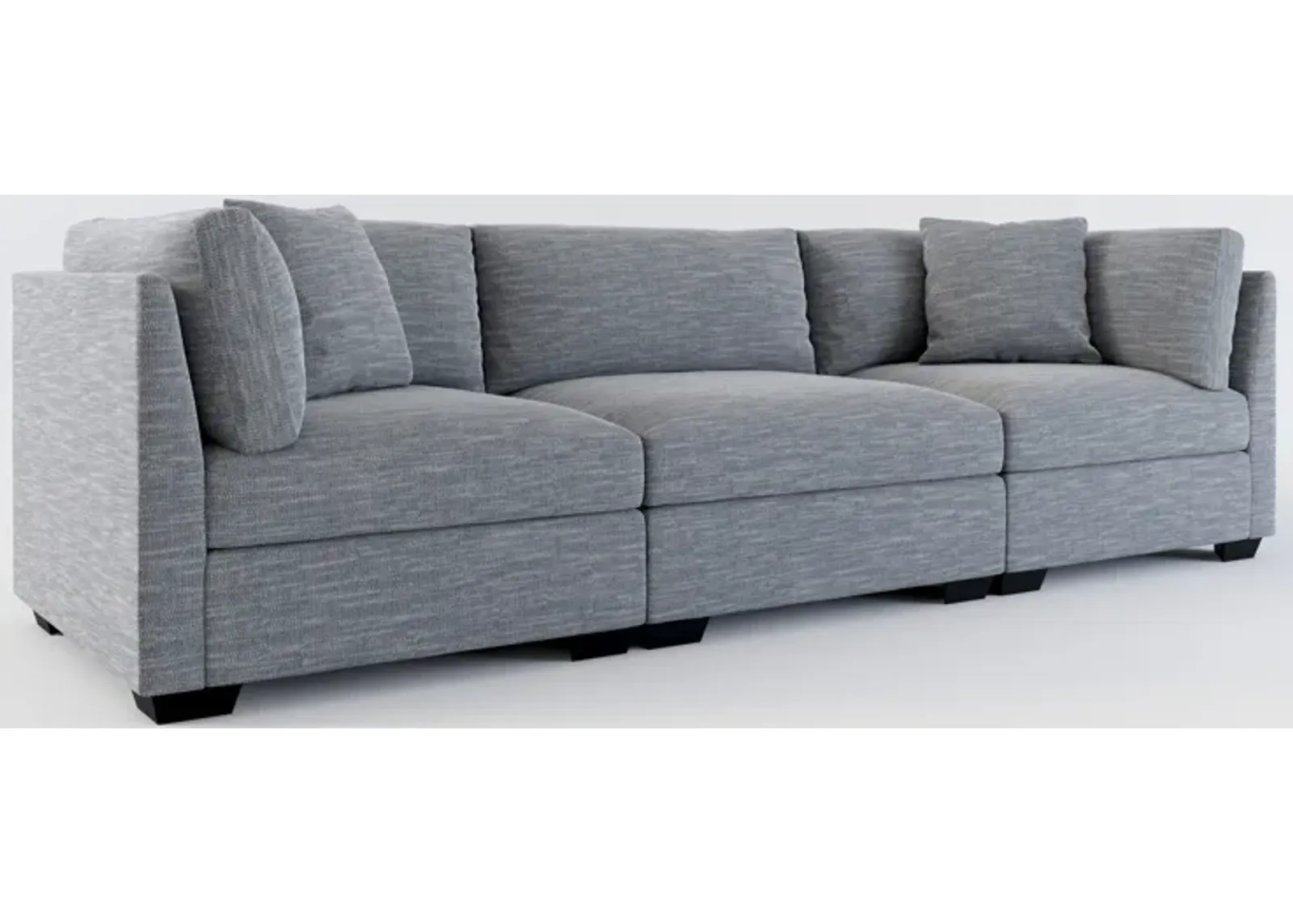 Beckham Foam Comfort 3-Piece Sofa - Dudley Indigo