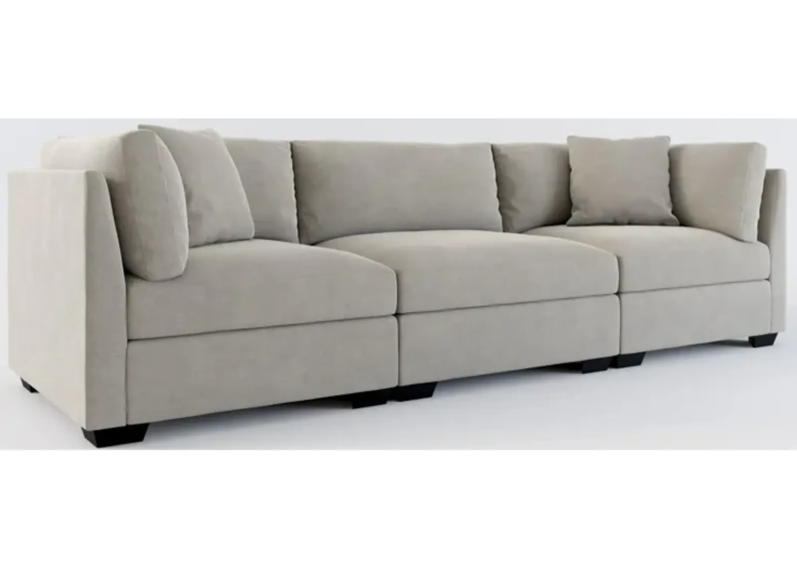 Beckham Foam Comfort 3-Piece Sofa - Abington Fog