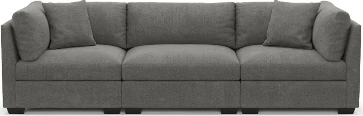 Beckham Foam Comfort 3-Piece Sofa - Living Large Charcoal