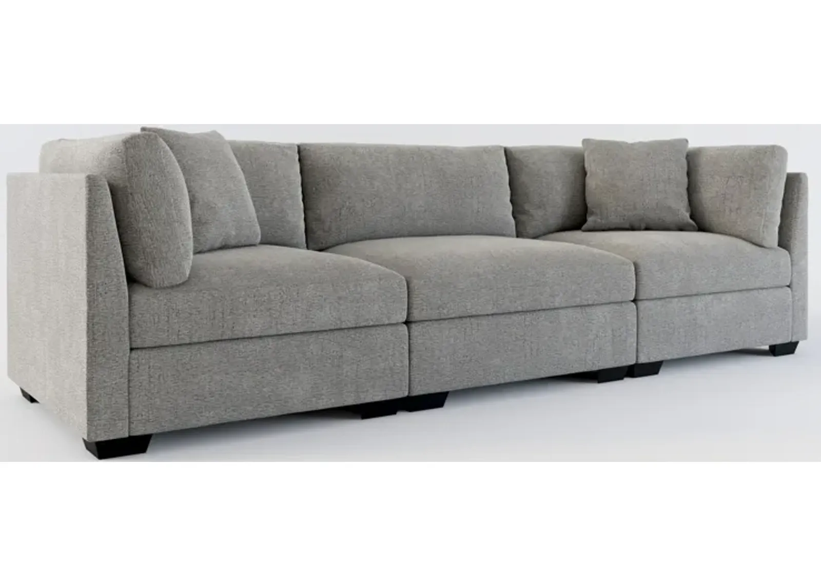 Beckham Foam Comfort 3-Piece Sofa - Living Large Charcoal