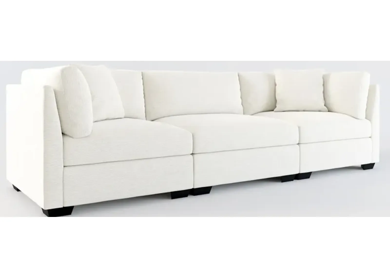 Beckham Foam Comfort 3-Piece Sofa - Living Large White